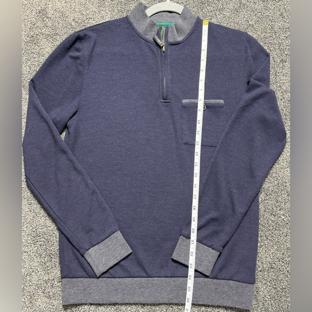 Color Siete Sweater Mens Small‎ Blue Long Sleeve 1/4 Zip Pullover Casual Preppy